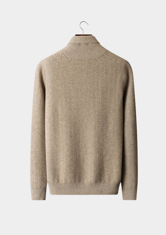 Premium Cashmere Zigzag Button Sweater | Arventti