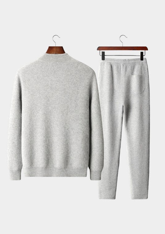Premium Cashmere Light Gray Denis Leisure Set | Arventti