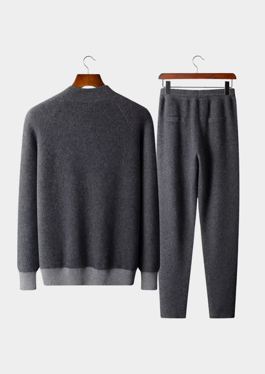 Premium Cashmere Dark Gray Torino Leisure Set | Arventti