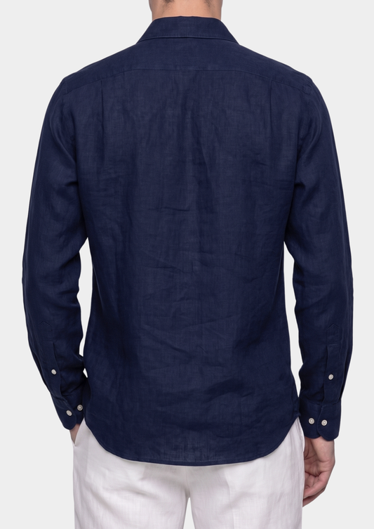 Amalfi Coastal Shirt - Navy Blue | Arventti