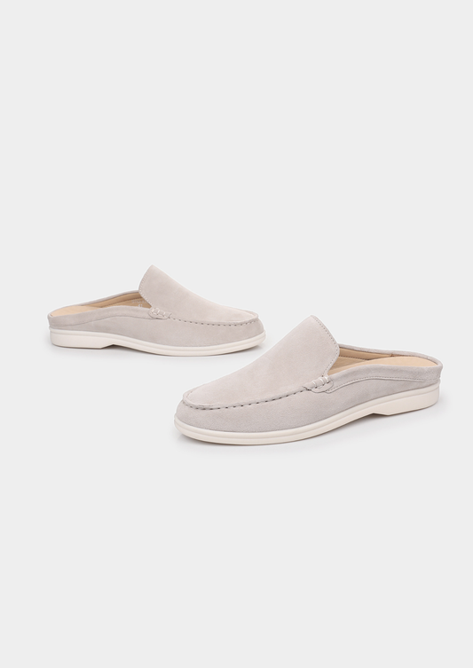 Light Gray Marina Suede Slipper | Arventti