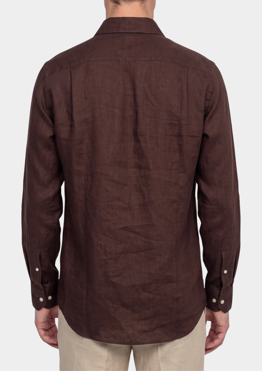 Amalfi Coastal Shirt - Dark Brown | Arventti