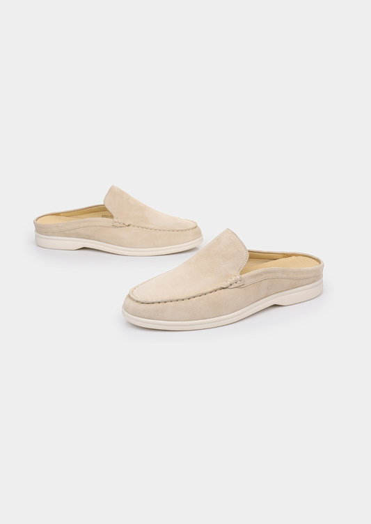 Ivory Marina Suede Slipper | Arventti