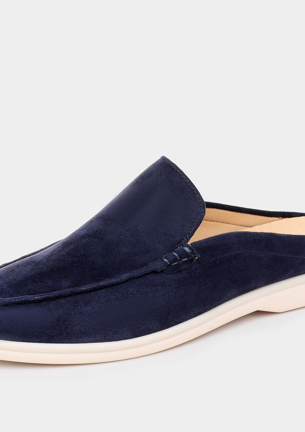 Navy Blue Marina Suede Slipper | Arventti
