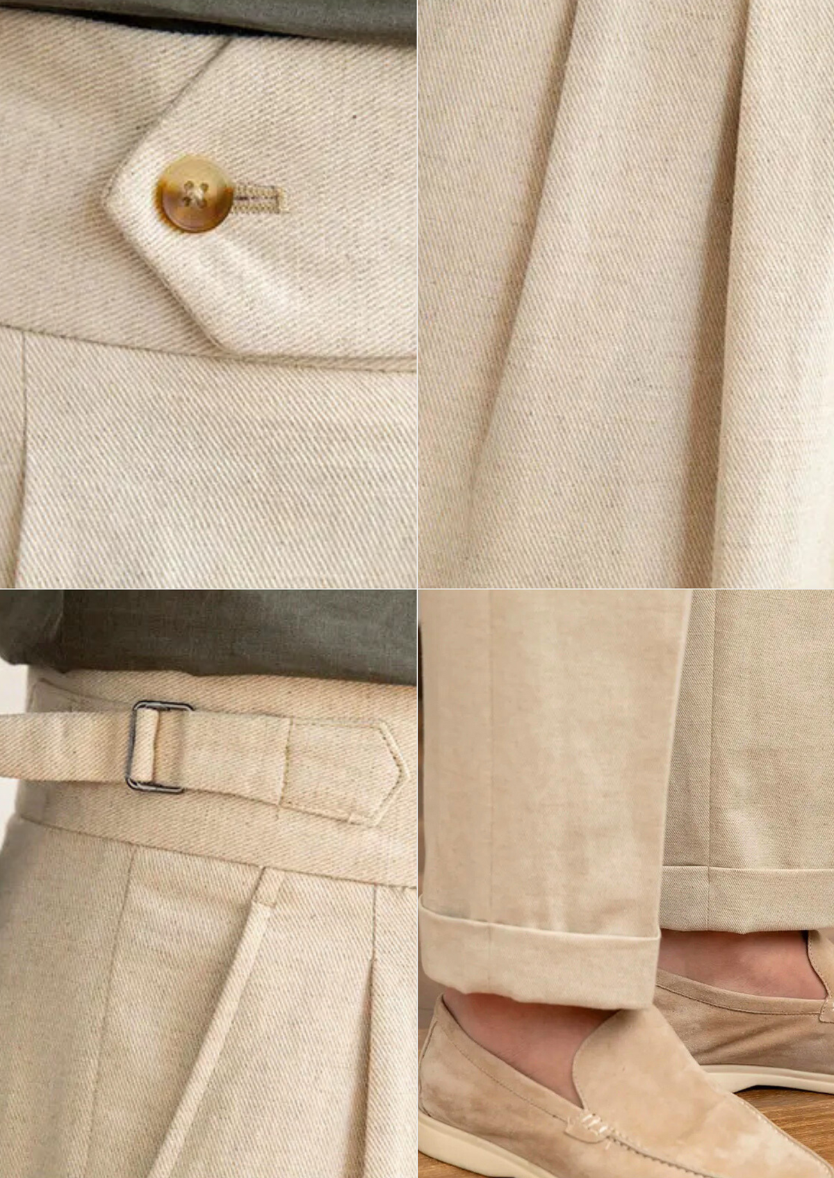 Napoli Pleated Coastal Trousers - Sand | Arventti