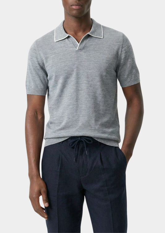Ellis Light Gray Lightweight Polo Shirt | Arventti