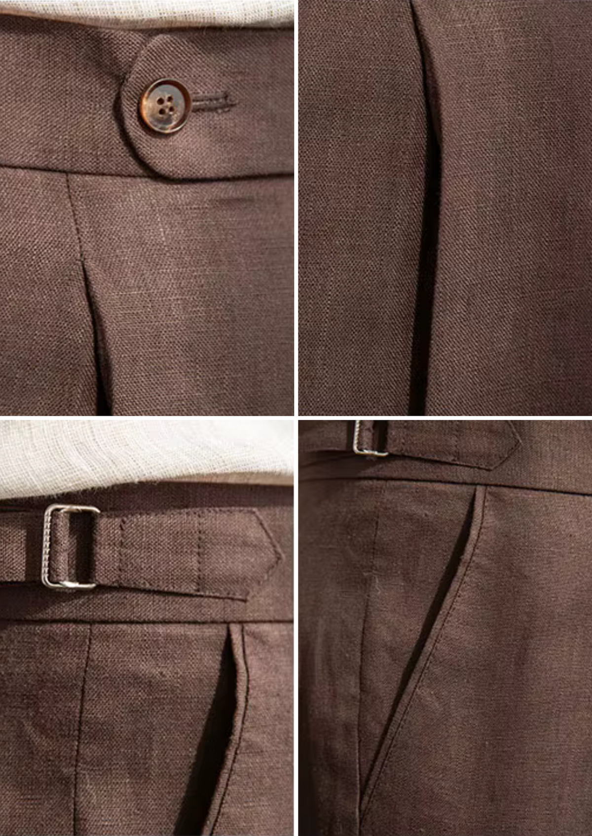 Tuscany Pleated Coastal Trousers - Dark Brown | Arventti