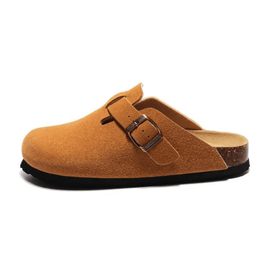 Arventti Suede Boston Clogs - Caramel