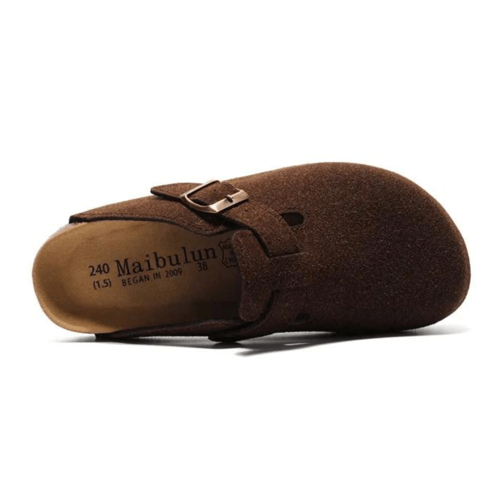 Arventti Suede Boston Clogs - Dark Brown