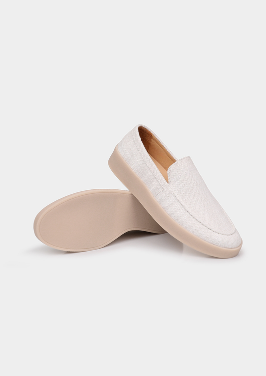 White Linen City Loafers | Arventti