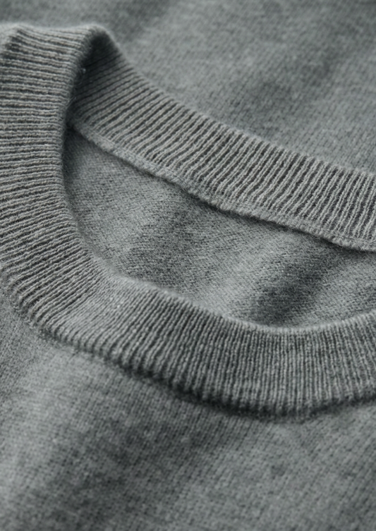 Premium Cashmere Classic Crewneck T-Shirt - Shadow Flint | Arventti
