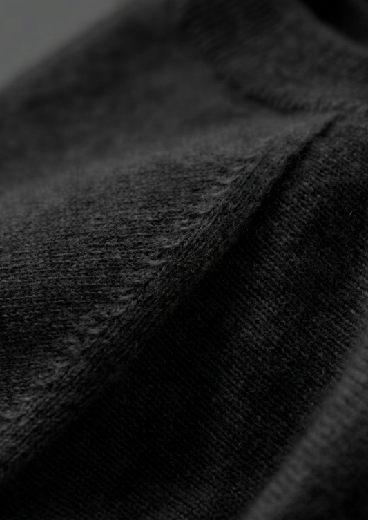 Premium Cashmere Classic Crewneck T-Shirt - Black | Arventti