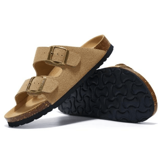 Maibulun Suede Arizona Sandals - Light Brown | Arventti