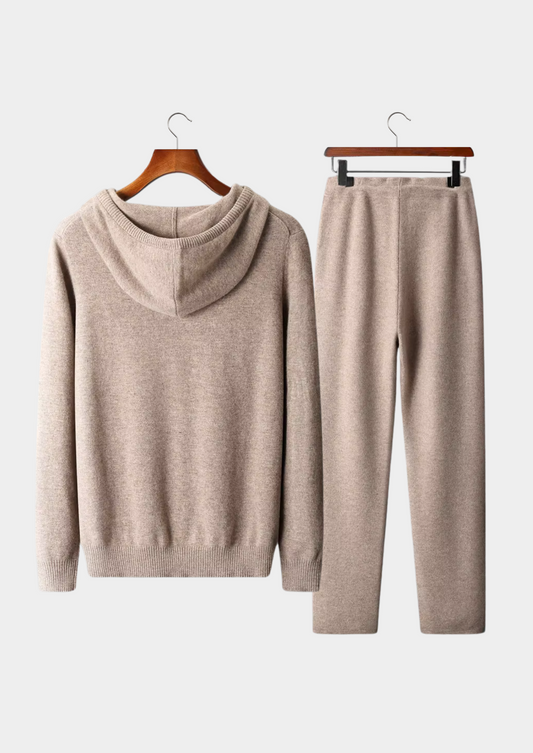 Pure Extra-Fine Merino Wool Beige Savro Set | Arventti
