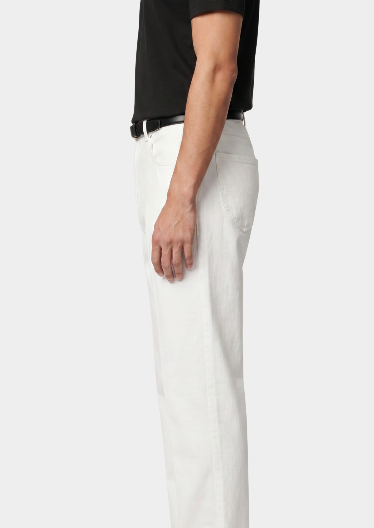 Essential White Straight Leg Denim Trousers | Arventti