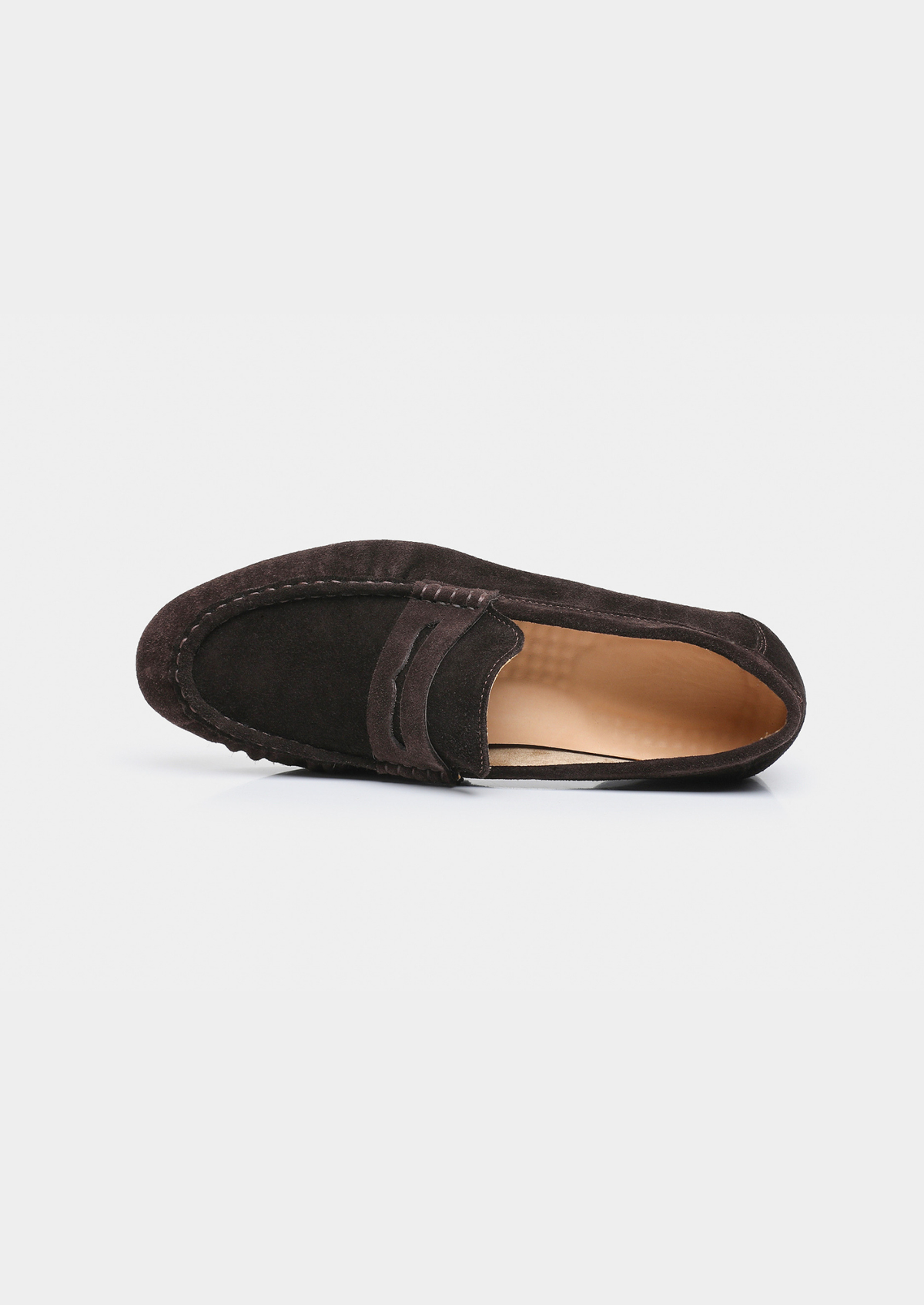 Coffee Classic Penny Suede Loafers | Arventti