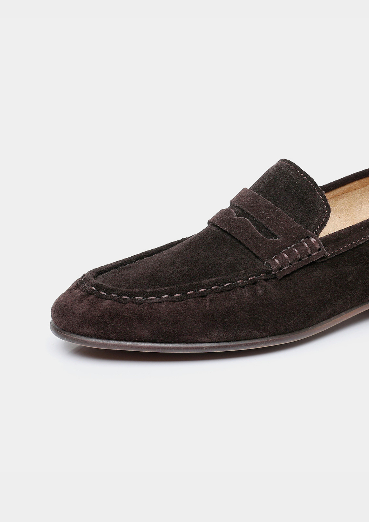 Coffee Classic Penny Suede Loafers | Arventti