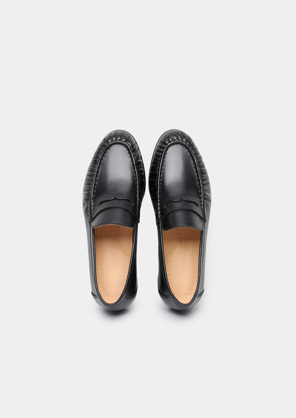 Black Classic Penny Leather Loafers | Arventti