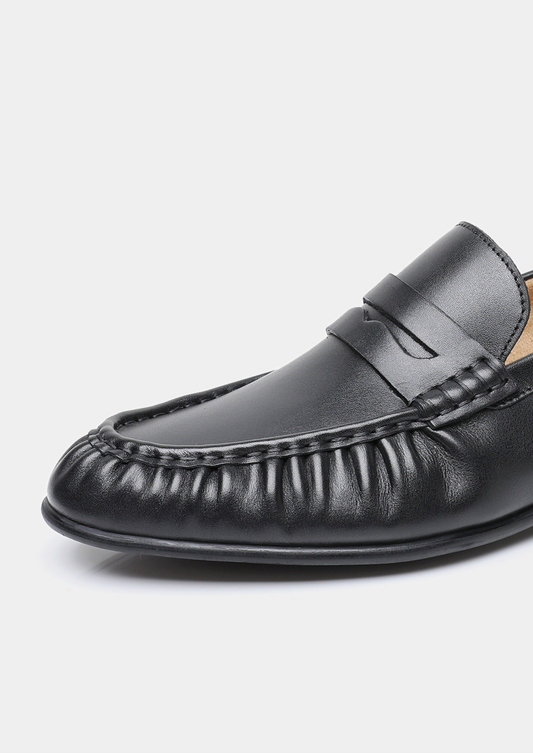 Black Classic Penny Leather Loafers | Arventti