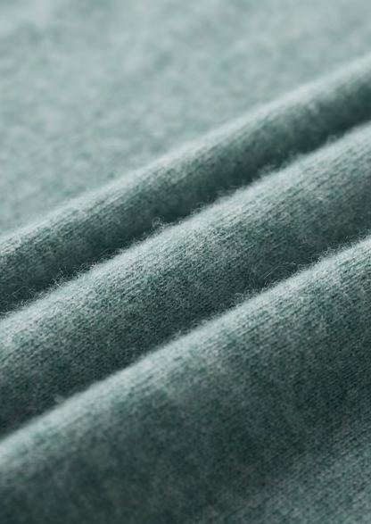 Premium Cashmere Classic Crewneck T-Shirt - Verdant Slate | Arventti