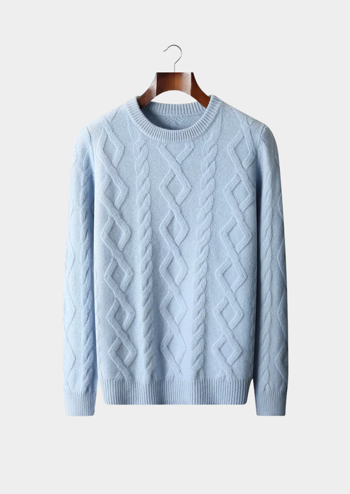 Pure Extra-Fine Merino Wool Wintertime Cable Crewneck | Arventti