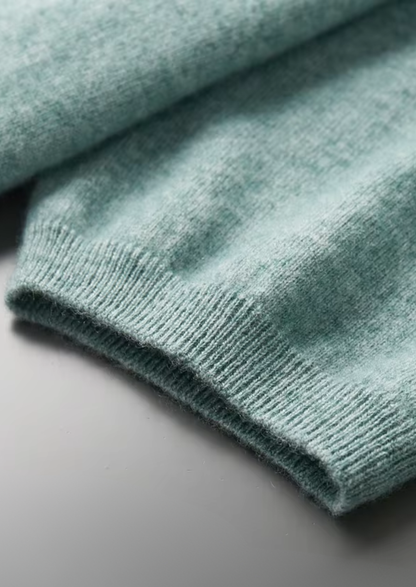 Premium Cashmere Classic Crewneck T-Shirt - Verdant Slate | Arventti