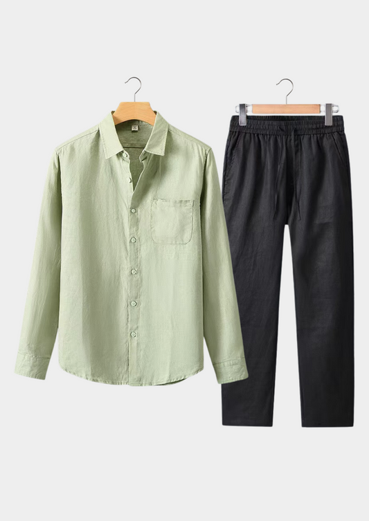 Dolcevita Longsleeve Summer Set - Mint Green/black | Arventti