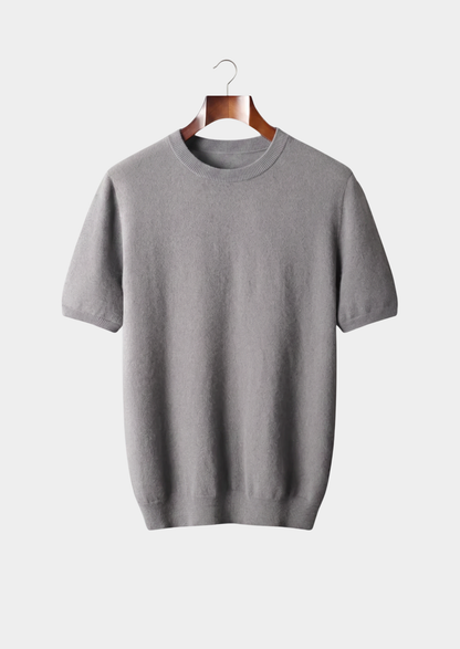 Premium Cashmere Classic Crewneck T-Shirt - Ashen Truffle | Arventti