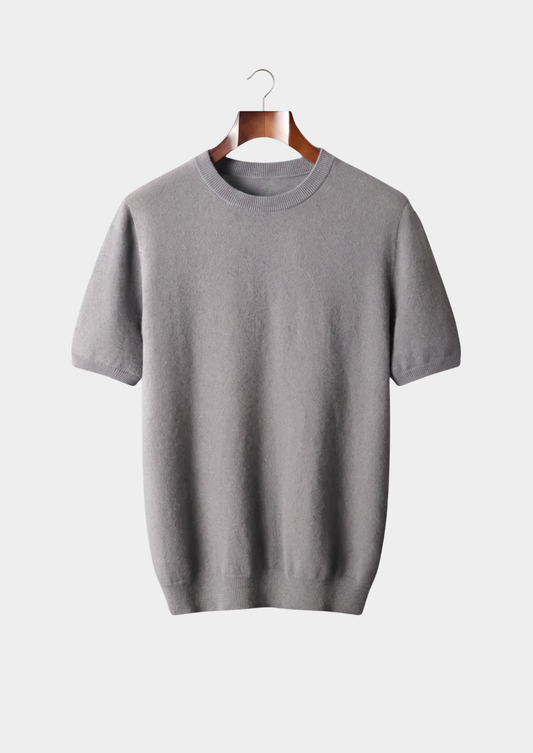 Premium Cashmere Classic Crewneck T-Shirt - Ashen Truffle | Arventti