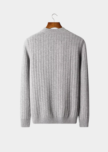 Pure Extra-Fine Merino Wool Herringbone Crewneck | Arventti