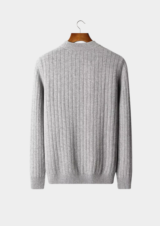 Pure Extra-Fine Merino Wool Herringbone Crewneck | Arventti