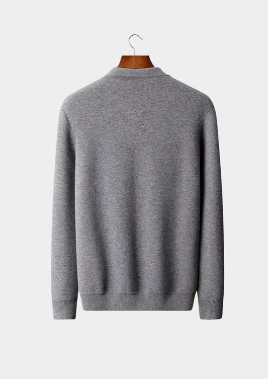 Pure Extra-Fine Merino Wool Polo Zip Cardigan | Arventti