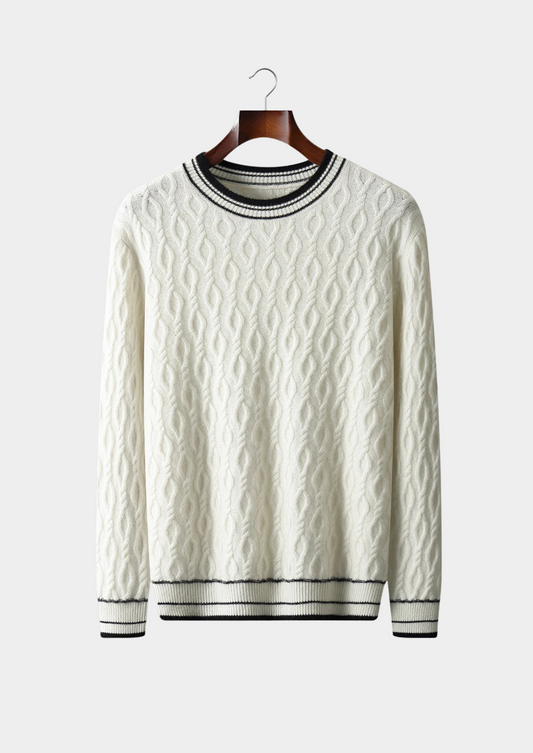 Pure Extra-Fine Merino Wool Jacquard Crewneck | Arventti