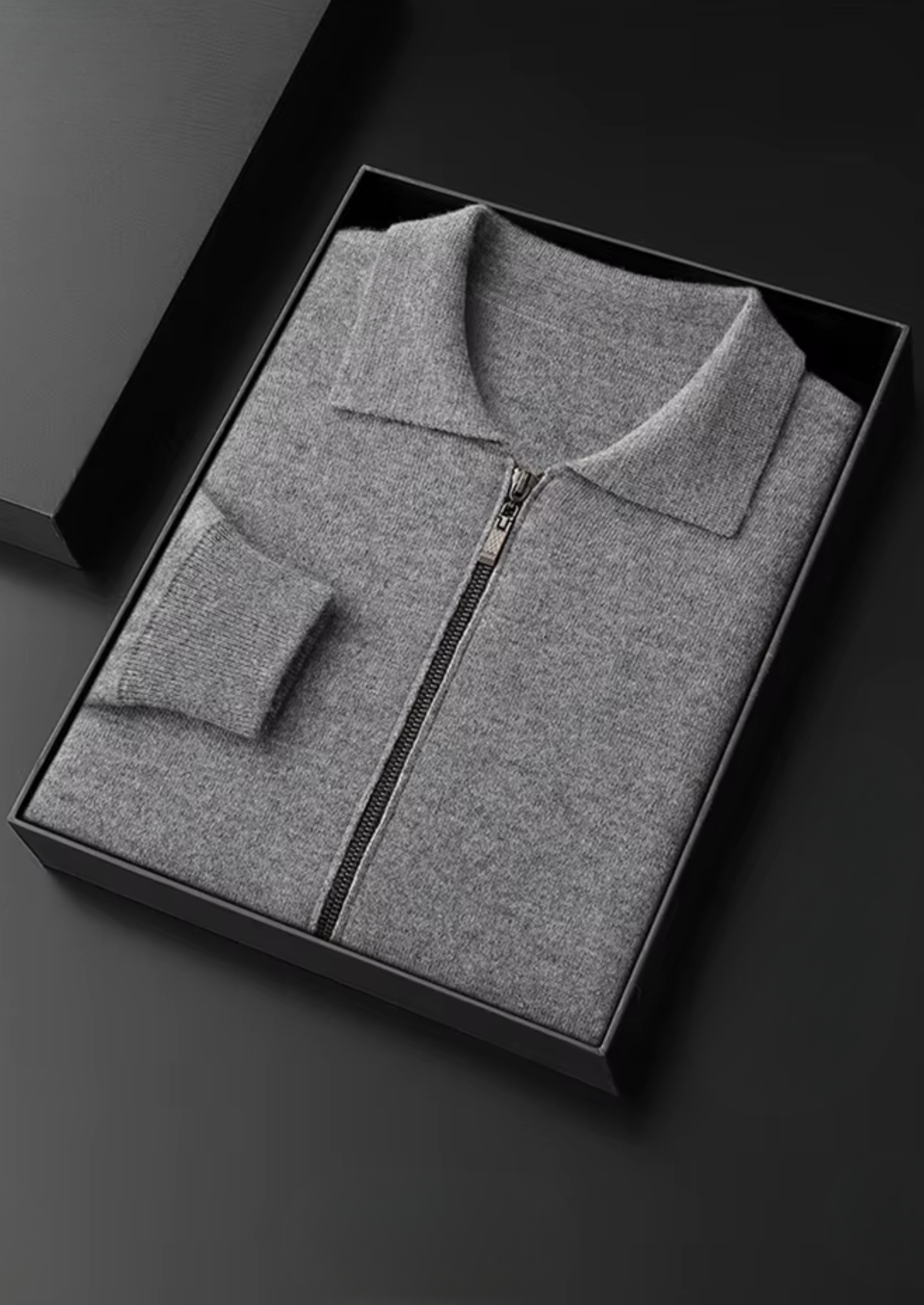 Pure Extra-Fine Merino Wool Polo Zip Cardigan | Arventti