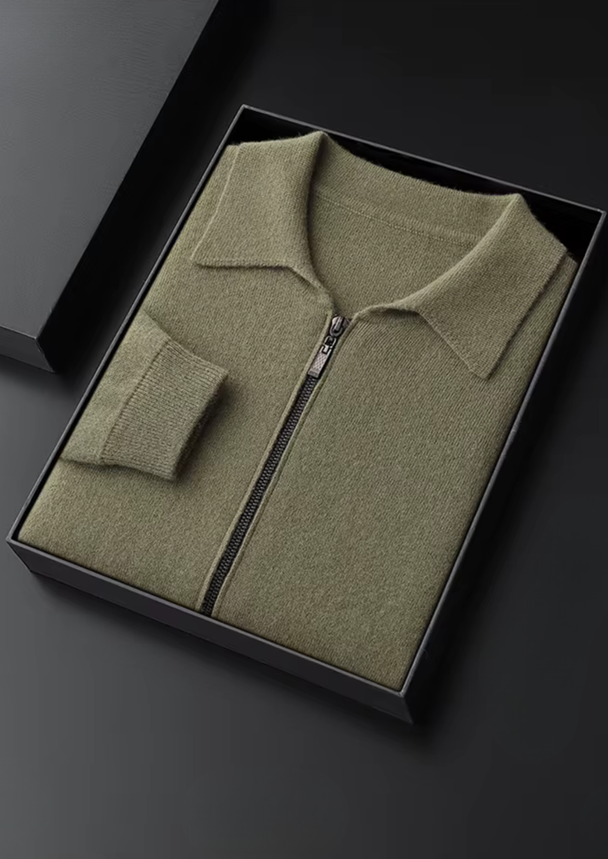 Pure Extra-Fine Merino Wool Polo Zip Cardigan | Arventti