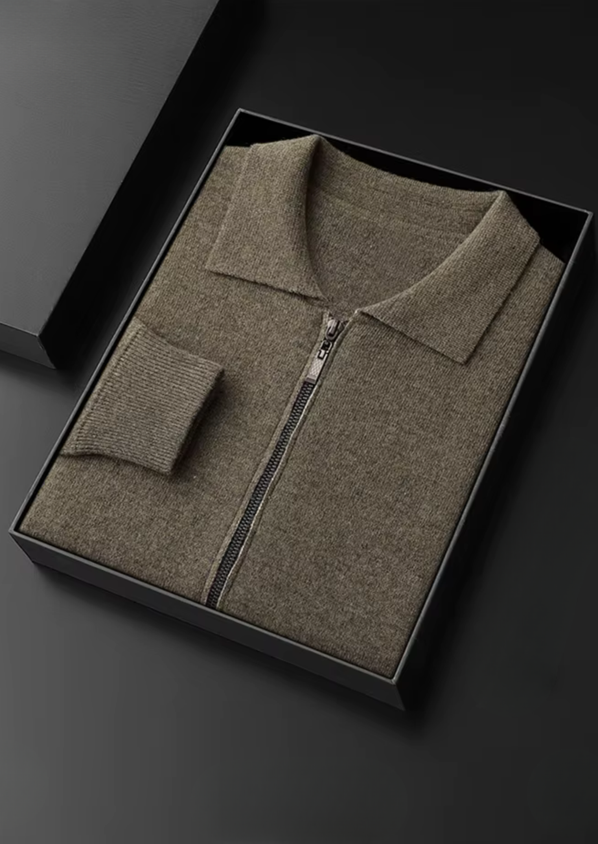 Pure Extra-Fine Merino Wool Polo Zip Cardigan | Arventti