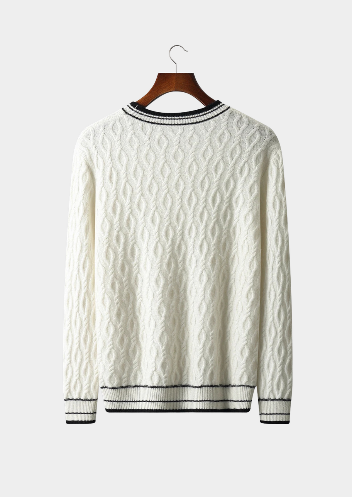 Pure Extra-Fine Merino Wool Jacquard Crewneck | Arventti
