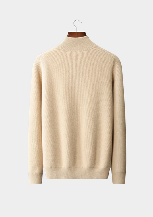 Pure Extra-Fine Merino Wool Ribbed Zip Cardigan | Arventti