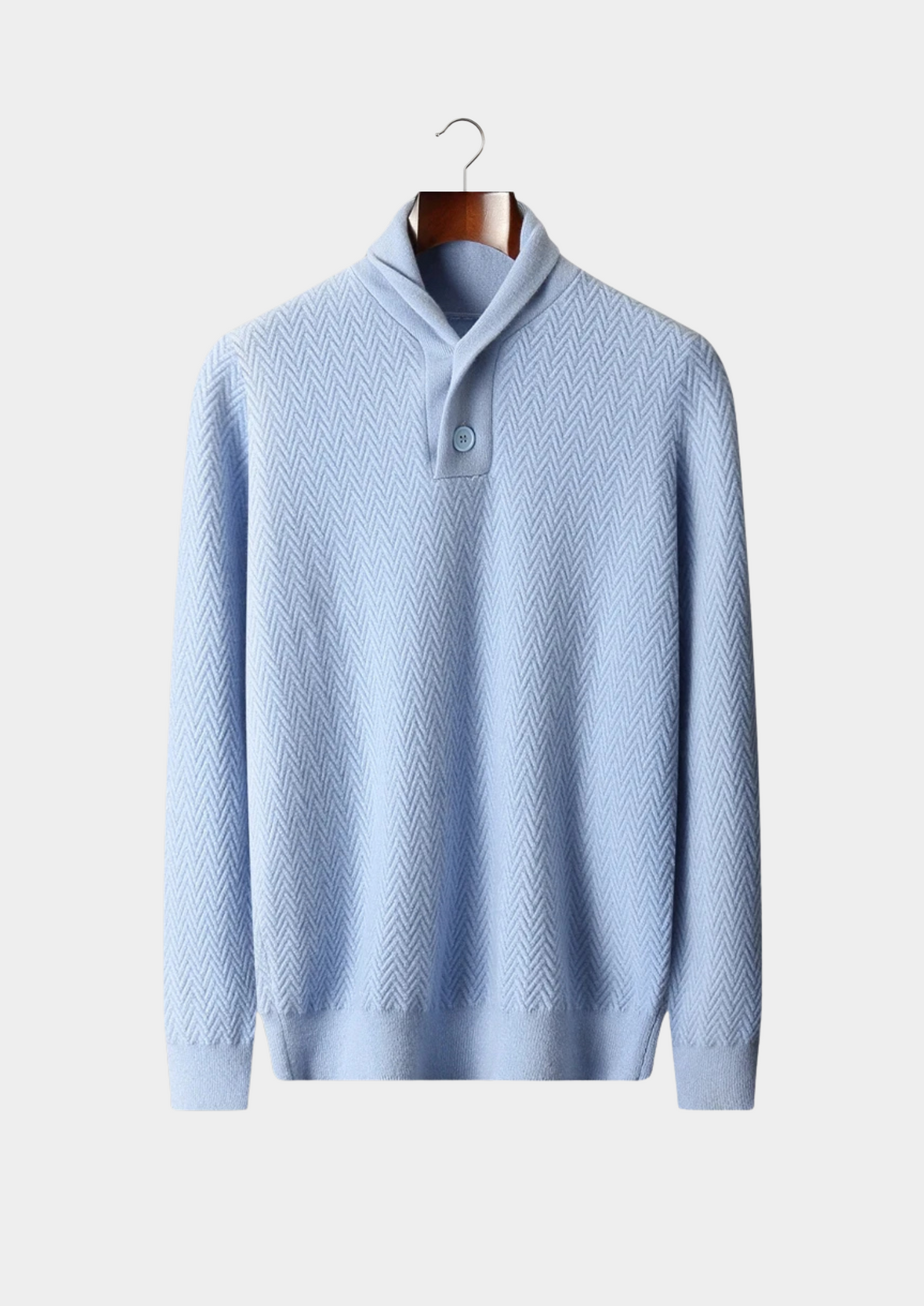 Premium Cashmere Zigzag Button Sweater | Arventti