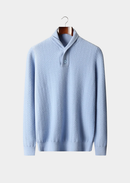 Premium Cashmere Zigzag Button Sweater | Arventti