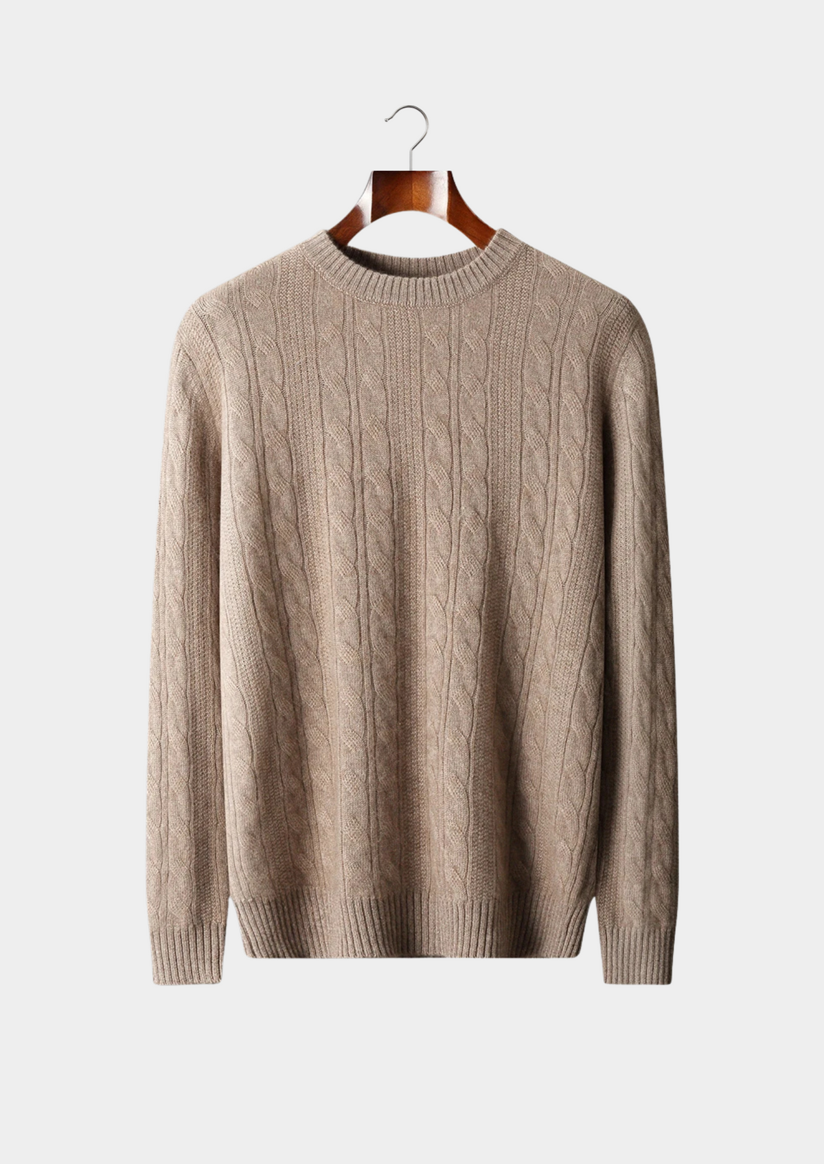 Pure Extra-Fine Merino Wool Cable Crewneck | Arventti