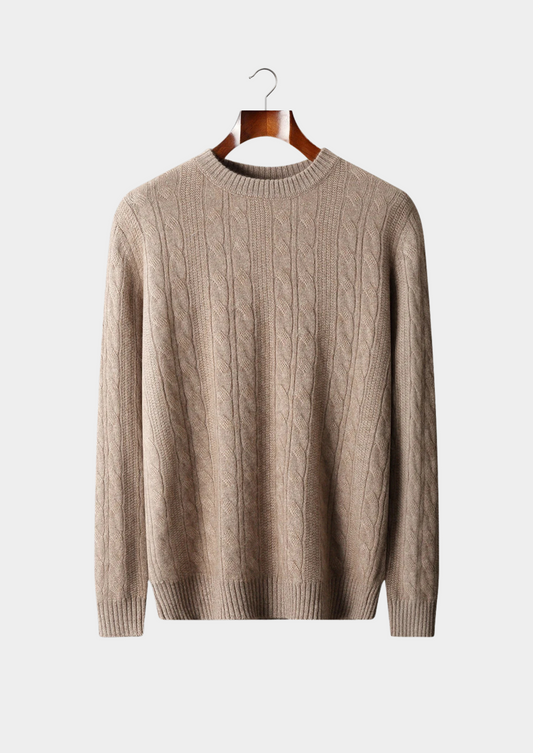 Pure Extra-Fine Merino Wool Cable Crewneck | Arventti
