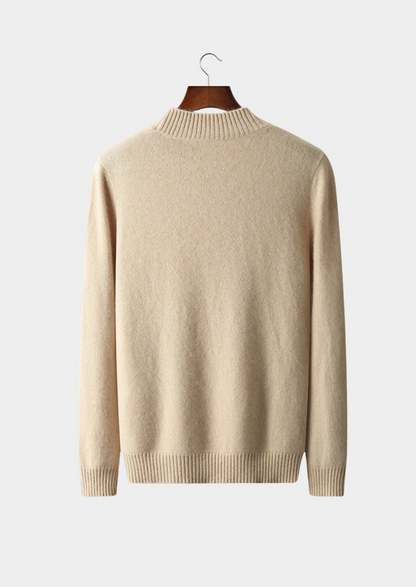 Pure Extra-Fine Merino Wool Jacquard Mockneck | Arventti