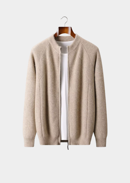 Pure Extra-Fine Merino Wool Ribbed Zip Cardigan | Arventti