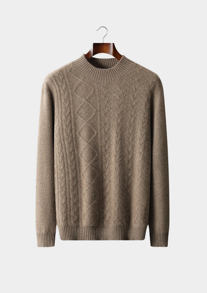Pure Extra-Fine Merino Wool Jacquard Mockneck | Arventti