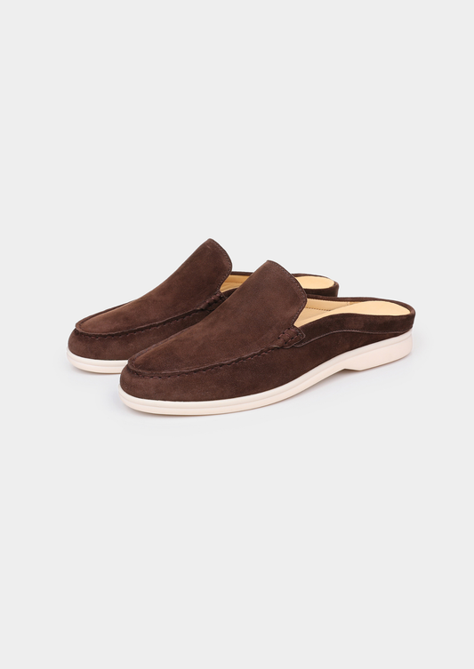 Coffee Marina Suede Slipper | Arventti