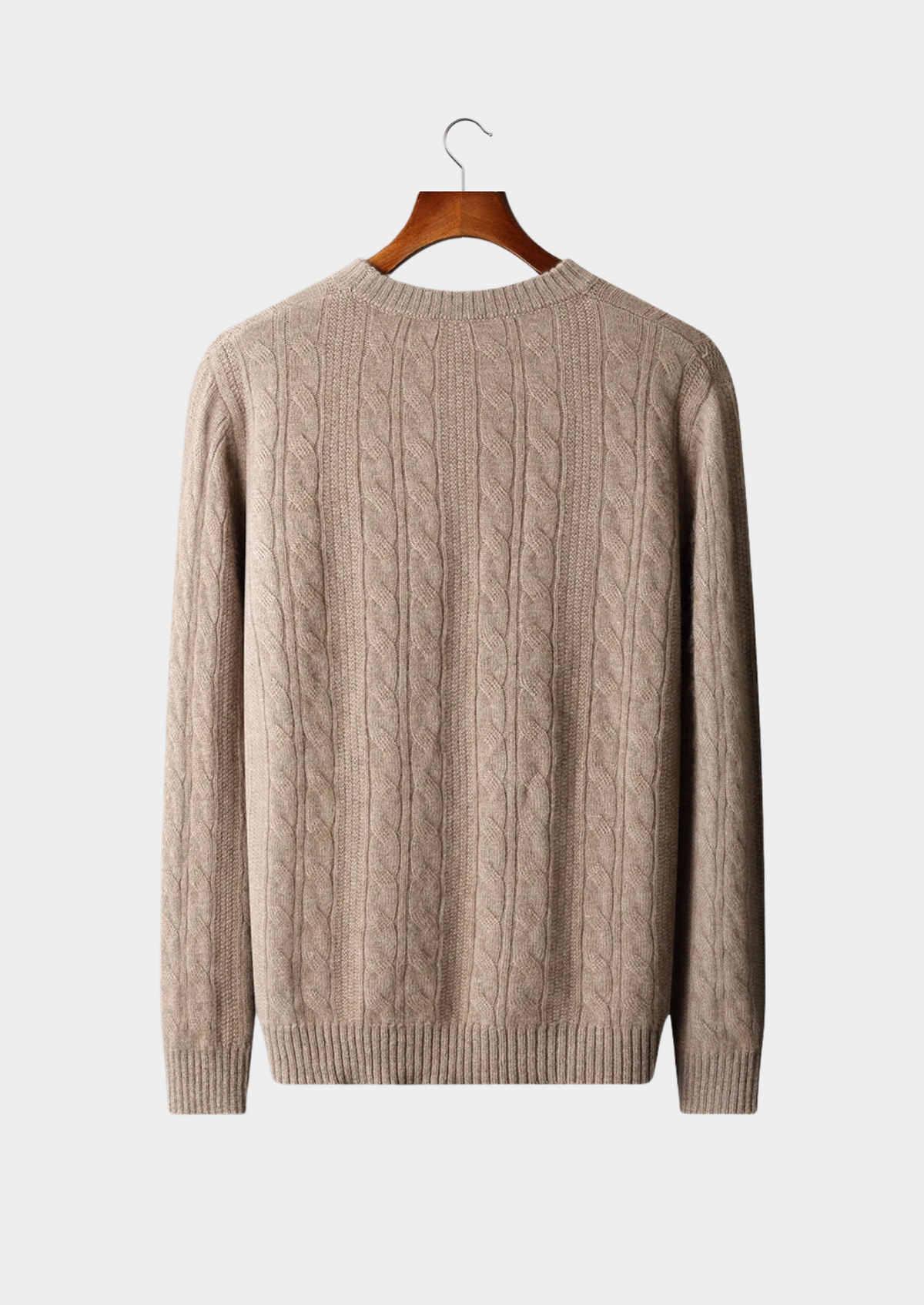 Pure Extra-Fine Merino Wool Cable Crewneck | Arventti