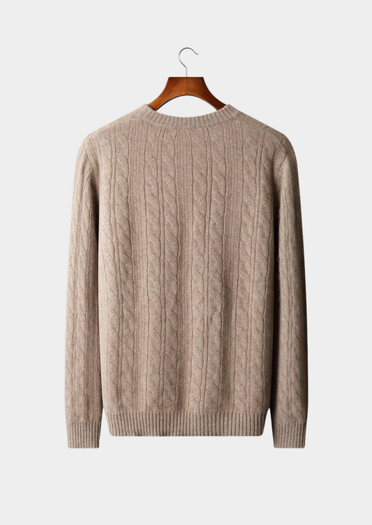 Pure Extra-Fine Merino Wool Cable Crewneck | Arventti