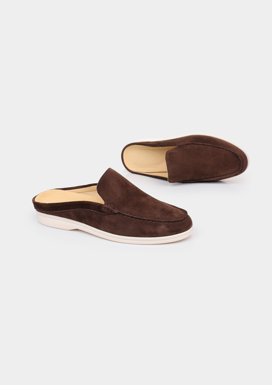 Coffee Marina Suede Slipper | Arventti