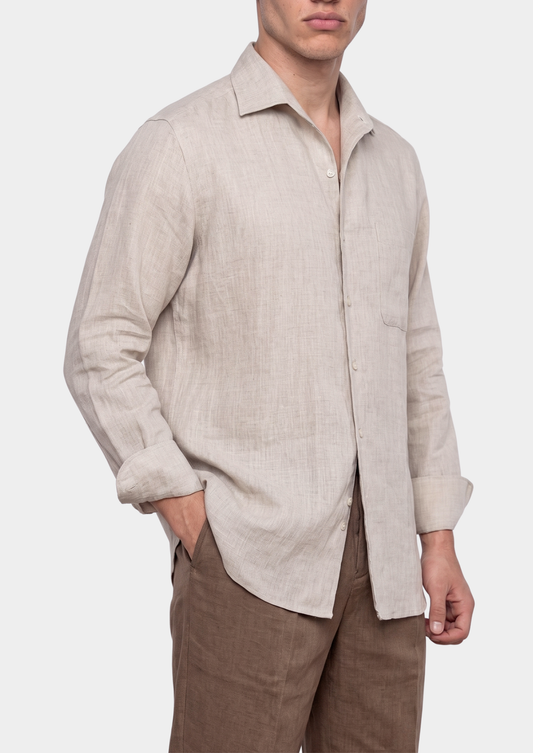 Amalfi Coastal Shirt - Light Beige | Arventti